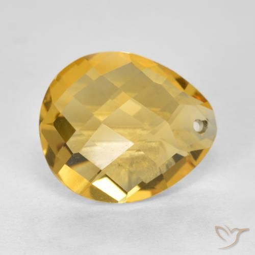 Citrino Dorato medio naturale da 3.52 ct, Forma a pera, VVS-VS