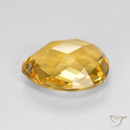 Citrino Dorato medio naturale da 3.52 ct, Forma a pera, VVS-VS