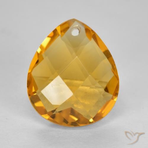 3.49ct Naturale Arancio Scuro-Oro Citrino, Forma a pera, VVS-VS