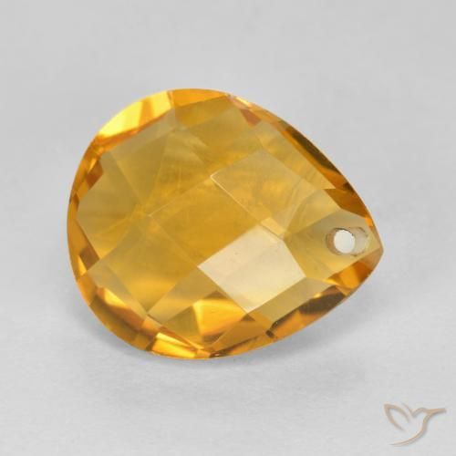 Citrino Arancio Scuro-Oro naturale da 3.49 ct, Forma a pera, VVS-VS