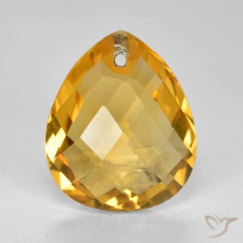 3.74ct Naturale Dorato scuro Citrino, Forma a pera, VVS-VS