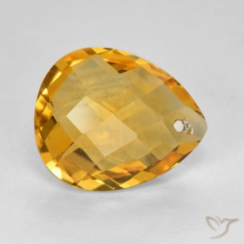 Citrino Dorato scuro naturale da 3.74 ct, Forma a pera, VVS-VS