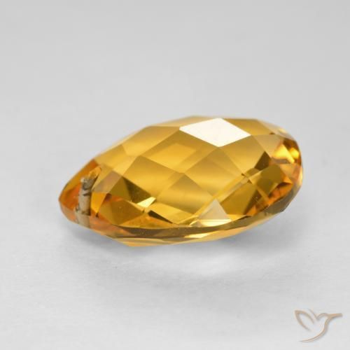 Citrino Dorato scuro naturale da 3.74 ct, Forma a pera, VVS-VS