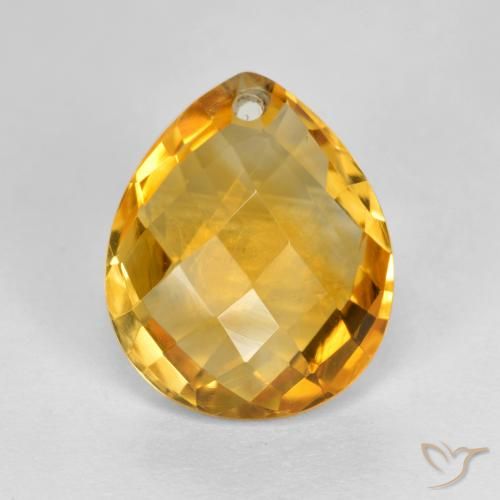 3.73ct Naturale Dorato scuro Citrino, Forma a pera, VVS-VS