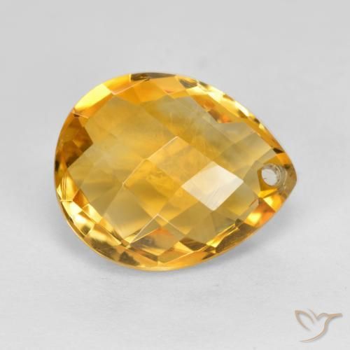 Citrino Dorato scuro naturale da 3.73 ct, Forma a pera, VVS-VS