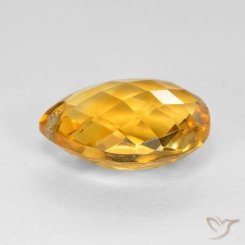Citrino Dorato scuro naturale da 3.73 ct, Forma a pera, VVS-VS