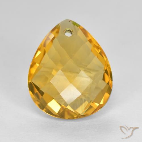 3.61ct Naturale Arancio Dorato Profondo Citrino, Forma a pera, VVS-VS