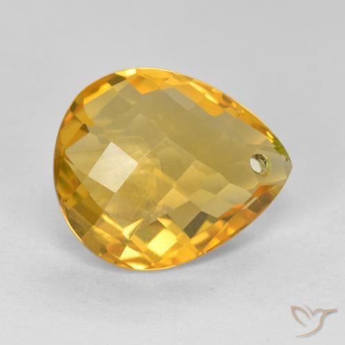 Citrino Arancio Dorato Profondo naturale da 3.61 ct, Forma a pera, VVS-VS