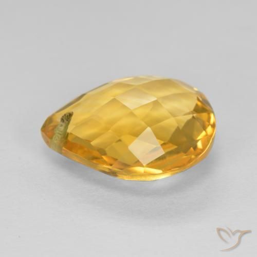 Citrino Arancio Dorato Profondo naturale da 3.61 ct, Forma a pera, VVS-VS
