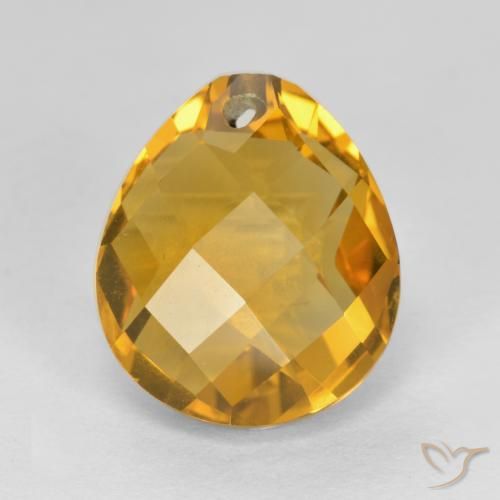 4.06ct Naturale Arancio Dorato Profondo Citrino, Forma a pera, VVS-VS