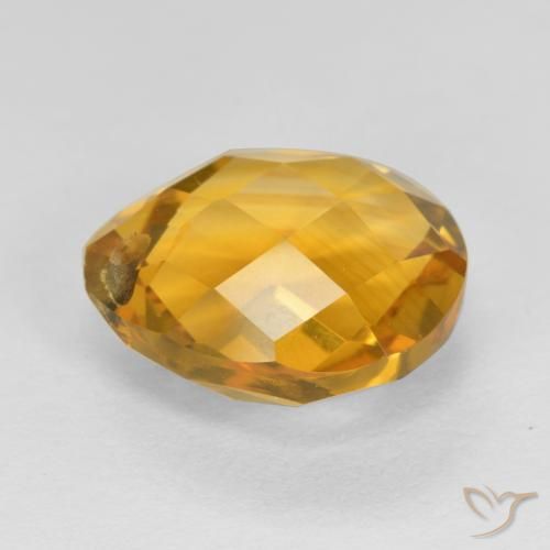 Citrino Arancio Dorato Profondo naturale da 4.06 ct, Forma a pera, VVS-VS