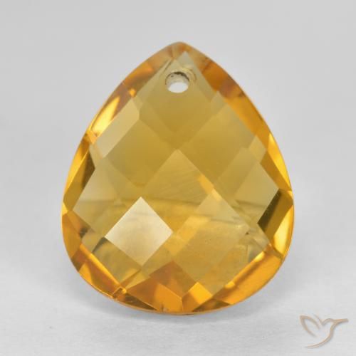 3.74ct Naturale Dorato scuro Citrino, Forma a pera, VVS-VS