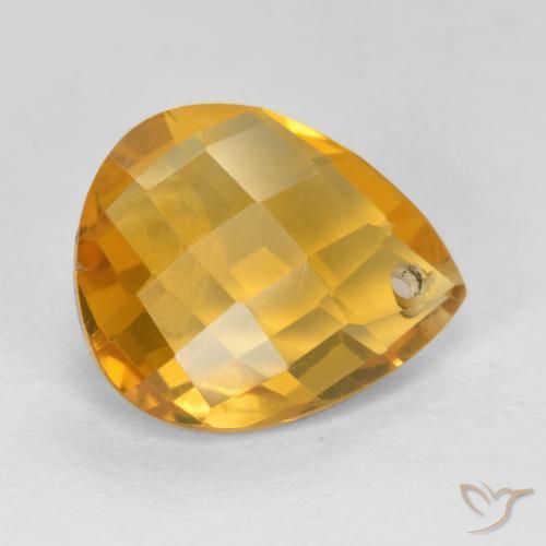 Citrino Dorato scuro naturale da 3.74 ct, Forma a pera, VVS-VS