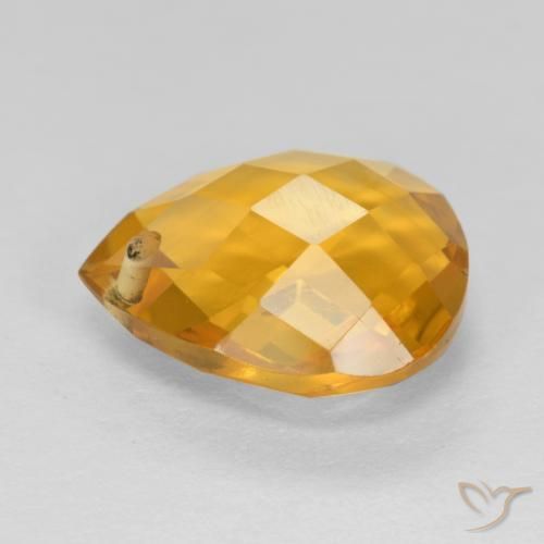 Citrino Dorato scuro naturale da 3.74 ct, Forma a pera, VVS-VS