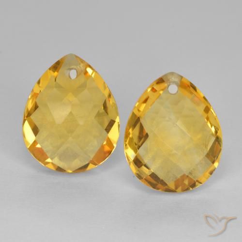 7.95ctw Naturale Arancio dorato Citrino, Forma a pera, VVS-VS