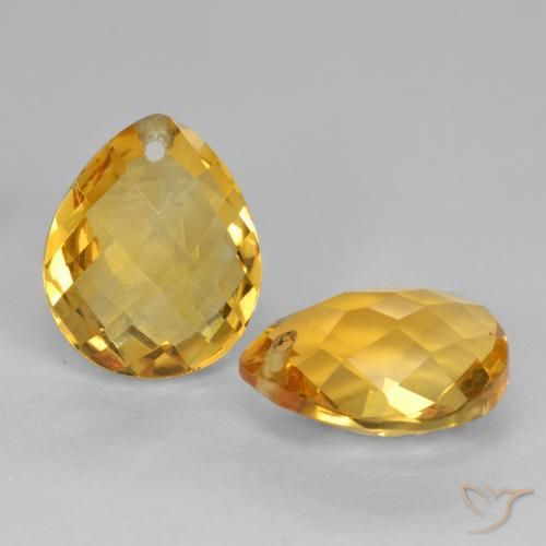 Gemme di Citrino Arancio dorato naturale da 7.95 ct, Forma a pera, VVS-VS