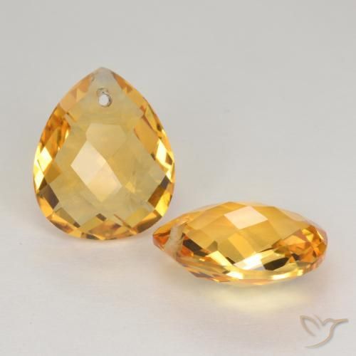 Gemme di Citrino Dorato medio-scuro naturale da 7.34 ct, Forma a pera, VVS-VS