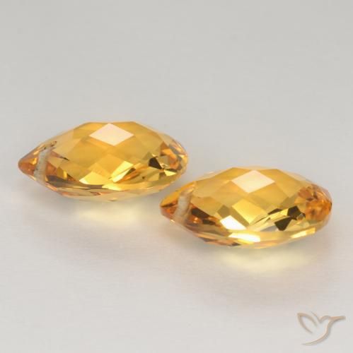 Gemme di Citrino Dorato medio-scuro naturale da 7.34 ct, Forma a pera, VVS-VS
