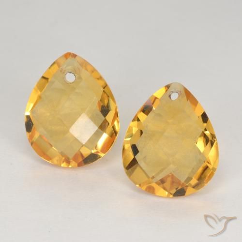 7.25ctw Naturale Arancio Dorato Profondo Citrino, Forma a pera, VVS-VS
