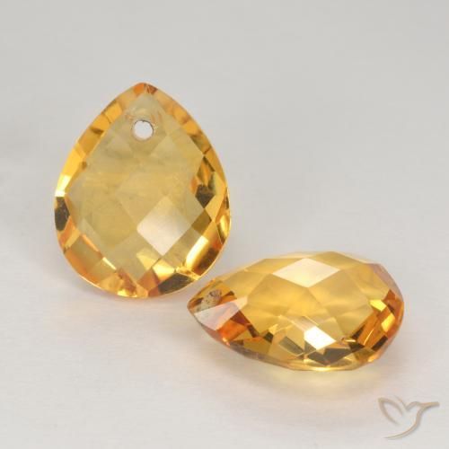 Gemme di Citrino Arancio Dorato Profondo naturale da 7.25 ct, Forma a pera, VVS-VS