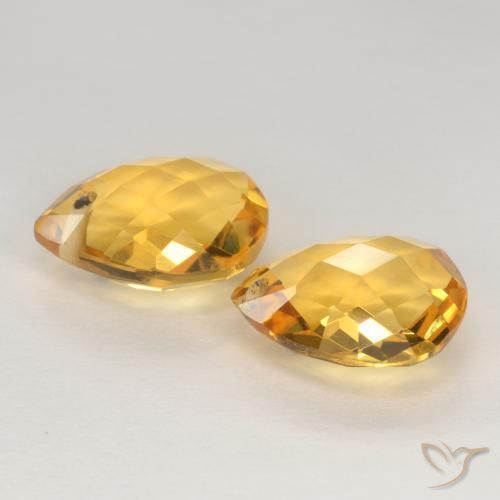 Gemme di Citrino Arancio Dorato Profondo naturale da 7.25 ct, Forma a pera, VVS-VS