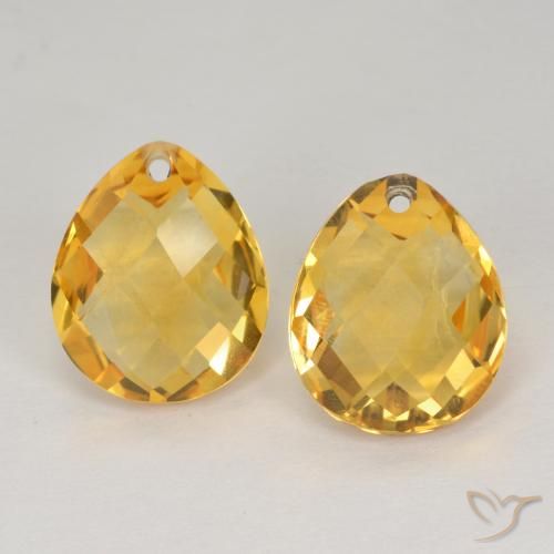 7.58ctw Naturale Dorato medio-scuro Citrino, Forma a pera, VVS-VS