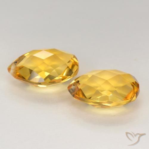 Gemme di Citrino Dorato medio-scuro naturale da 7.58 ct, Forma a pera, VVS-VS