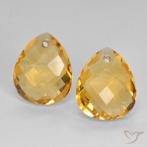 6.99ctw Naturale Arancio Dorato Profondo Citrino, Forma a pera, VVS-VS