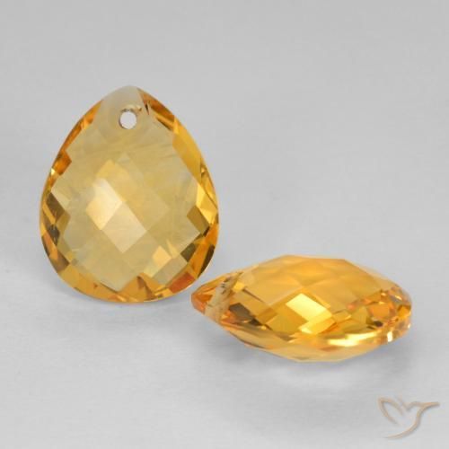 Gemme di Citrino Arancio Dorato Profondo naturale da 6.99 ct, Forma a pera, VVS-VS