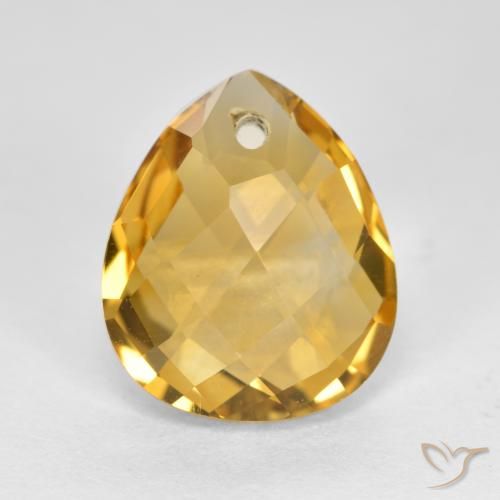 3.69ct Naturale Dorato medio-scuro Citrino, Forma a pera, VVS-VS
