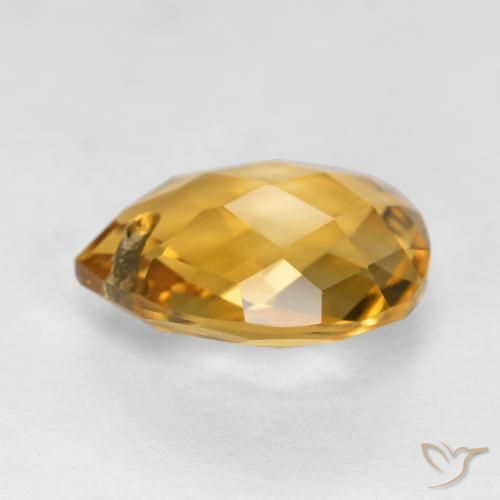 Citrino Dorato medio-scuro naturale da 3.69 ct, Forma a pera, VVS-VS