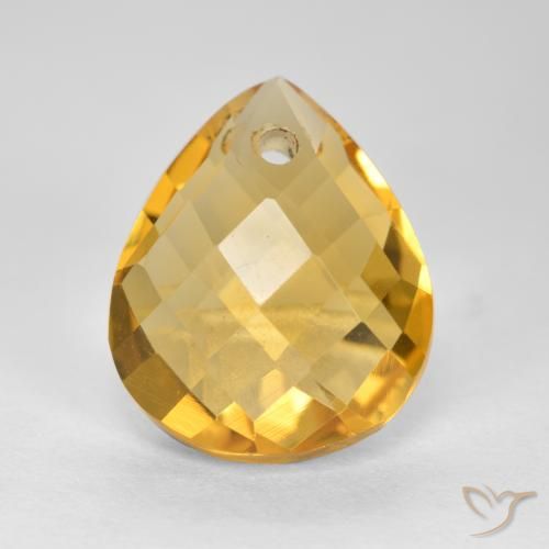 3.82ct Naturale Dorato medio-scuro Citrino, Forma a pera, VVS-VS