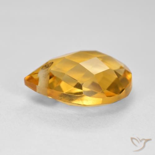 Citrino Dorato medio-scuro naturale da 3.82 ct, Forma a pera, VVS-VS