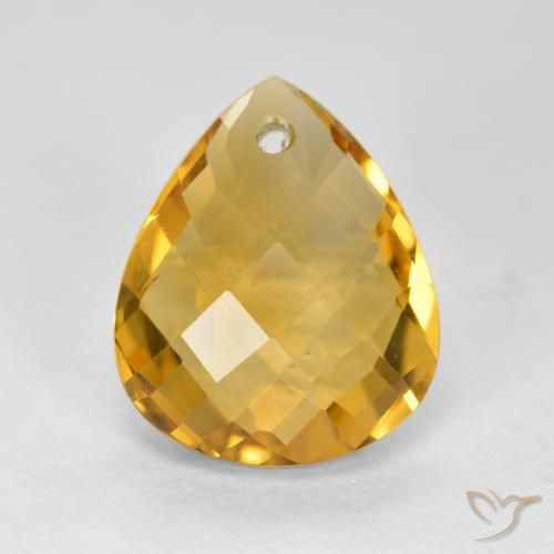 3.38ct Naturale Dorato medio-scuro Citrino, Forma a pera, VVS-VS