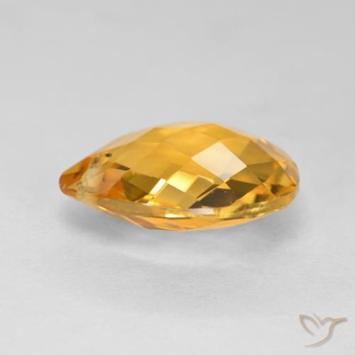 Citrino Arancio Dorato Profondo naturale da 3.37 ct, Forma a pera, VVS-VS