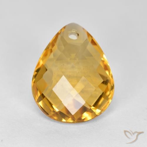3.45ct Naturale Dorato scuro Citrino, Forma a pera, VVS-VS