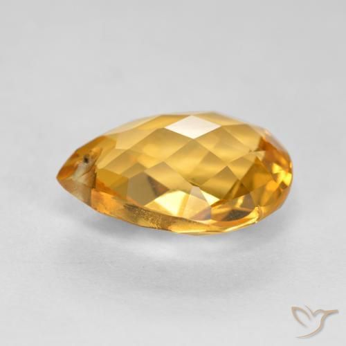 Citrino Dorato scuro naturale da 3.45 ct, Forma a pera, VVS-VS