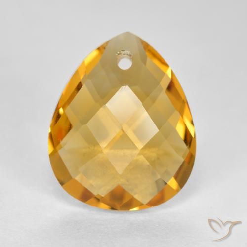 3.28ct Naturale Dorato scuro Citrino, Forma a pera, VVS-VS