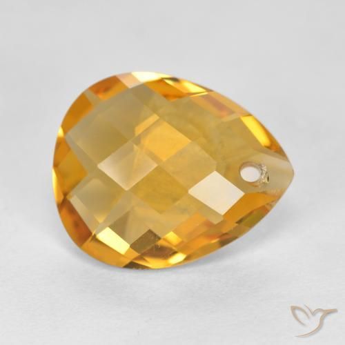 Citrino Dorato scuro naturale da 3.28 ct, Forma a pera, VVS-VS