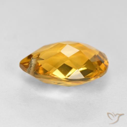Citrino Dorato scuro naturale da 3.28 ct, Forma a pera, VVS-VS
