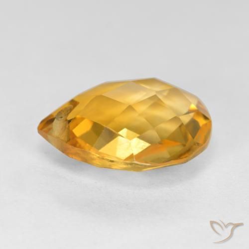Citrino Arancio-Oro naturale da 3.60 ct, Forma a pera, VVS-VS