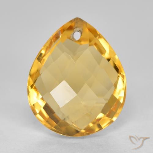 3.82ct Naturale Dorato medio-scuro Citrino, Forma a pera, VVS-VS