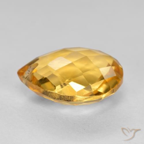 Citrino Dorato medio-scuro naturale da 3.82 ct, Forma a pera, VVS-VS