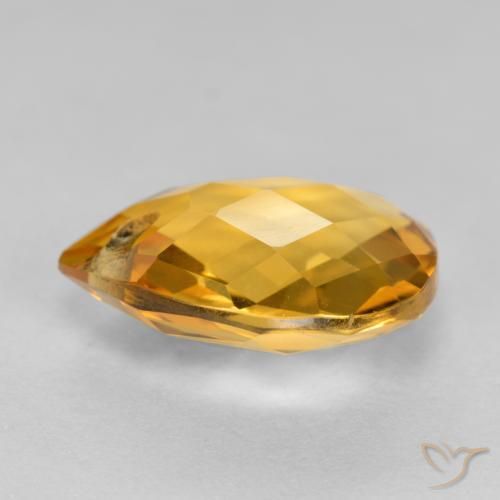Citrino Arancio Dorato Profondo naturale da 3.37 ct, Forma a pera, VVS-VS