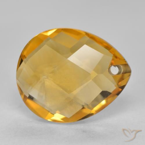 Citrino Arancio-Oro naturale da 3.75 ct, Forma a pera, VVS-VS