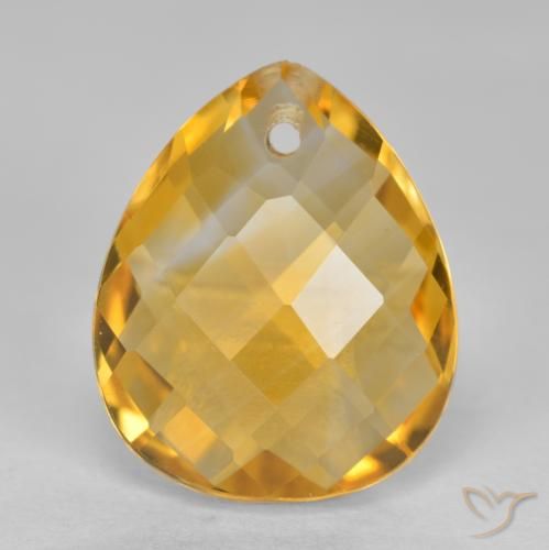 3.60ct Naturale Arancio Dorato Profondo Citrino, Forma a pera, VVS-VS