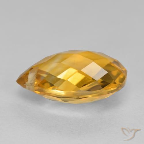 Citrino Arancio Dorato Profondo naturale da 3.60 ct, Forma a pera, VVS-VS