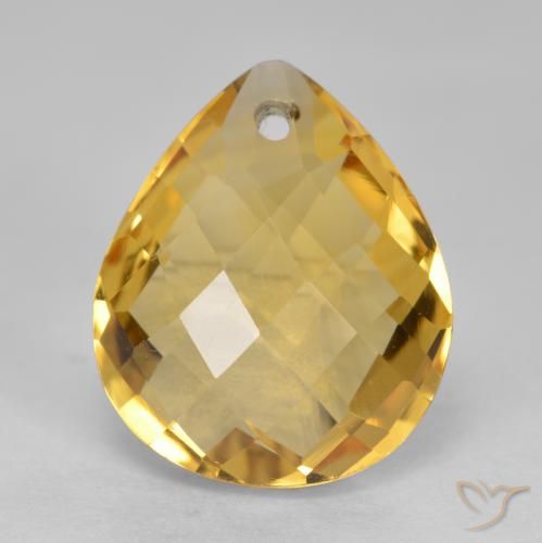 3.44ct Naturale Dorato medio-scuro Citrino, Forma a pera, VVS-VS