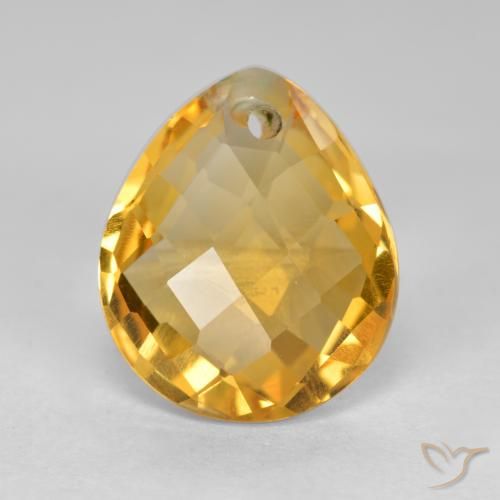 3.50ct Naturale Arancio medio-chiaro-oroG Citrino, Forma a pera, VVS-VS