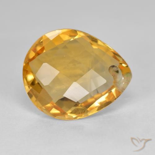 Citrino Arancio medio-chiaro-oroG naturale da 3.50 ct, Forma a pera, VVS-VS
